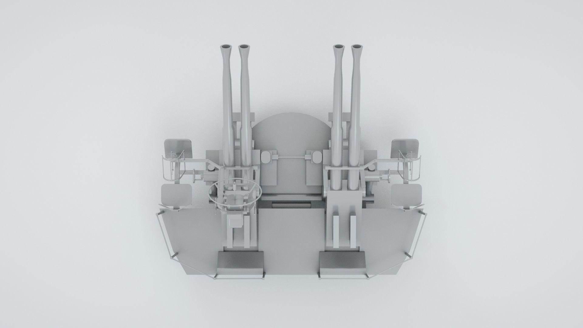 40mm Bofors Quad Anti-aircraft gun Mk2 3D model_5