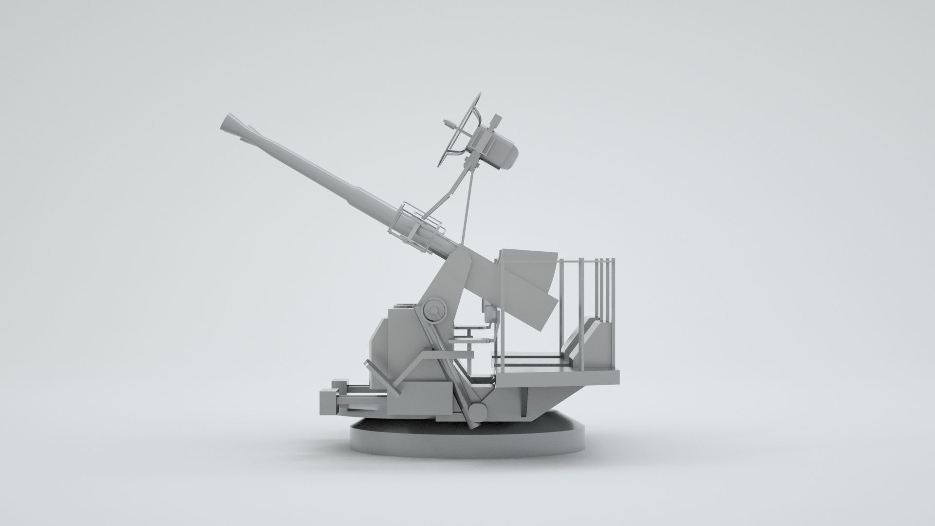 40mm Bofors Quad Anti-aircraft gun Mk2 3D model_2