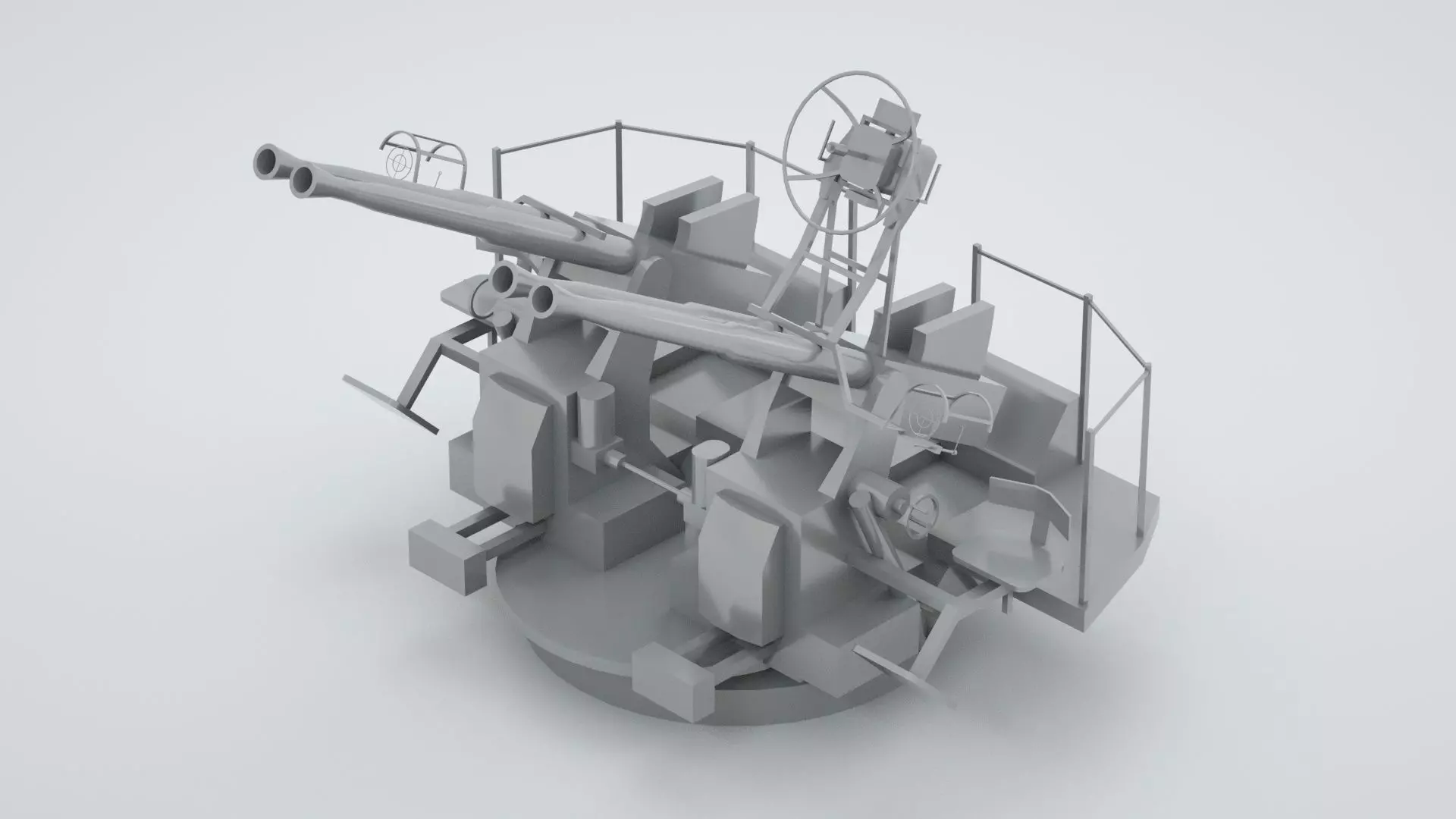 40mm Bofors Quad Anti-aircraft gun Mk2 3D model_0
