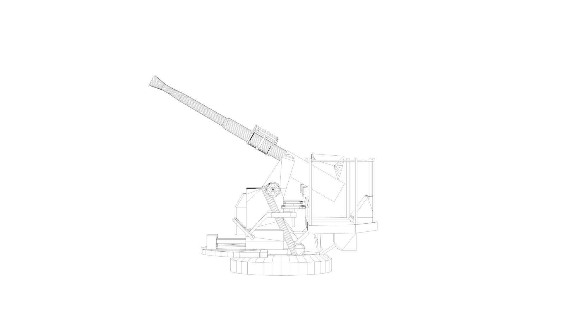 40mm Bofors Twin Anti-aircraft gun Mk1 3D model_6