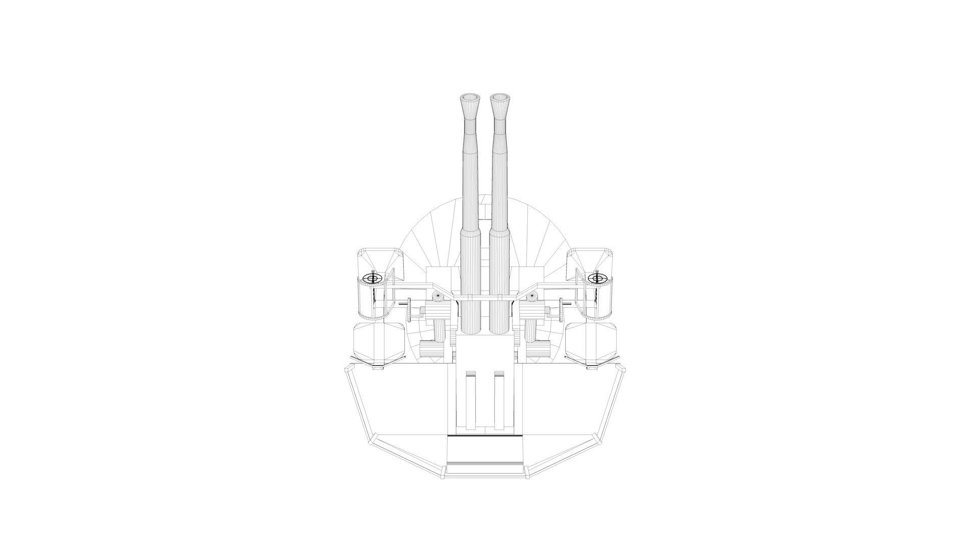 40mm Bofors Twin Anti-aircraft gun Mk1 3D model_10