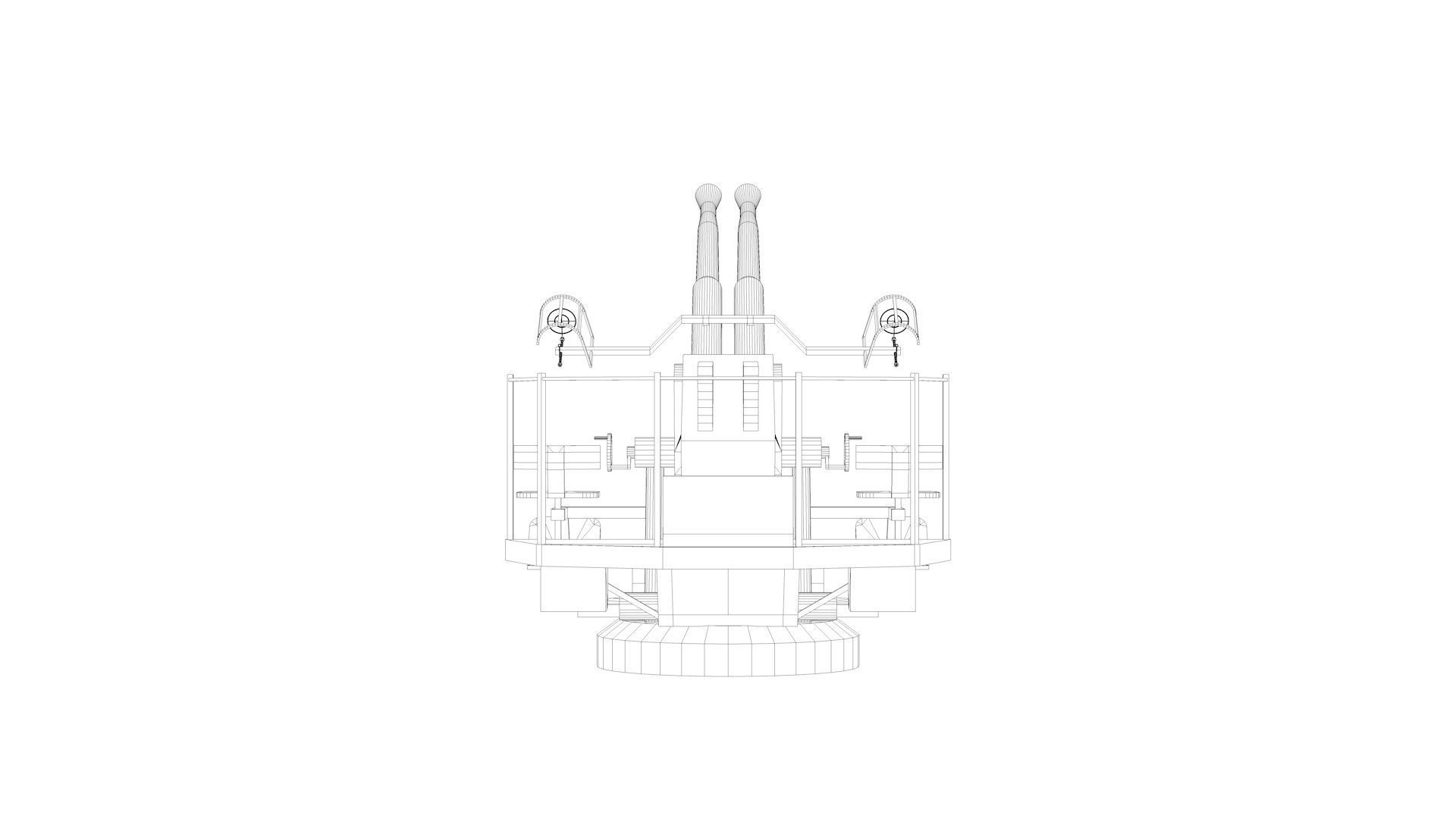 40mm Bofors Twin Anti-aircraft gun Mk1 3D model_7
