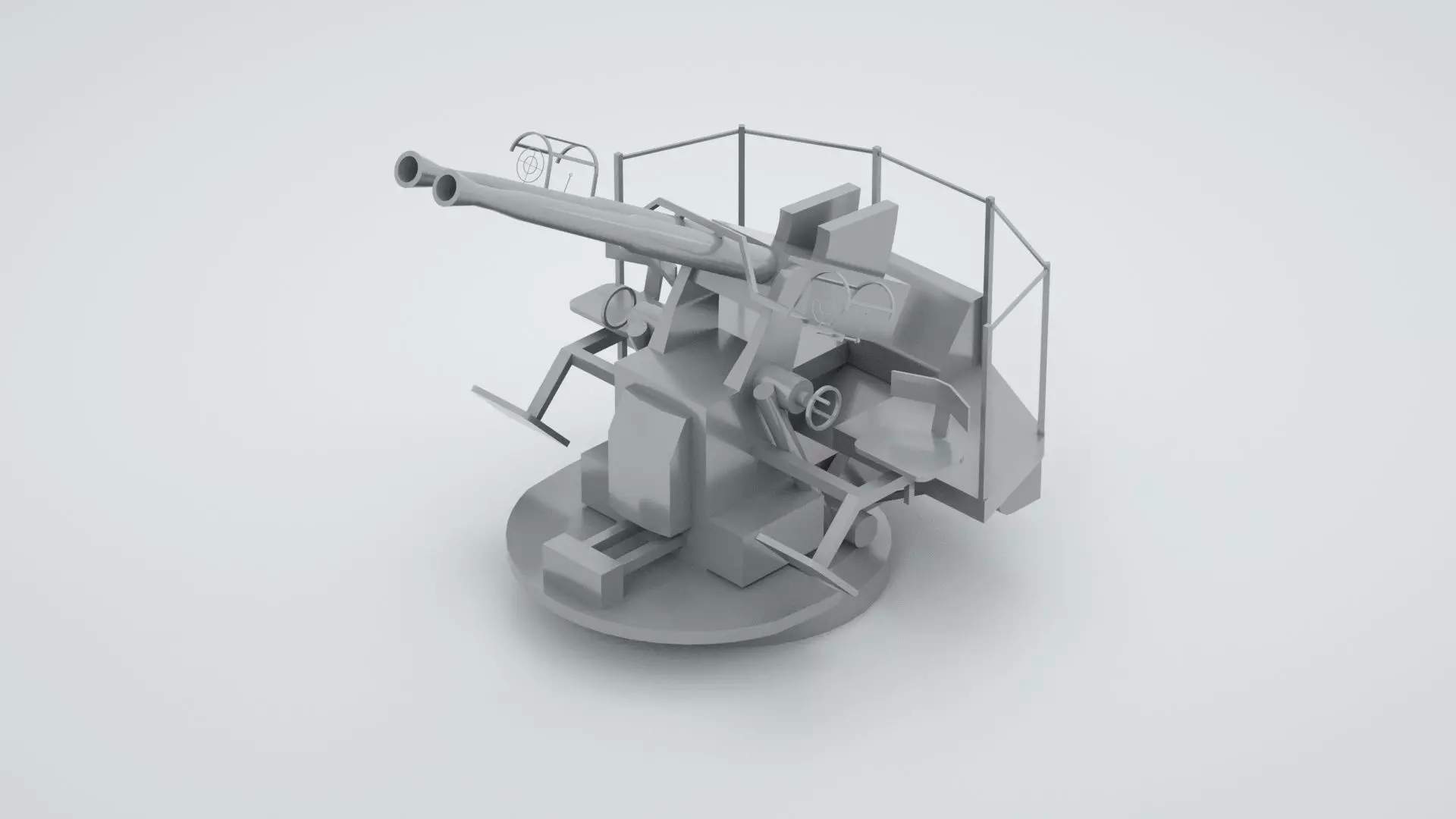 40mm Bofors Twin Anti-aircraft gun Mk1 3D model_0