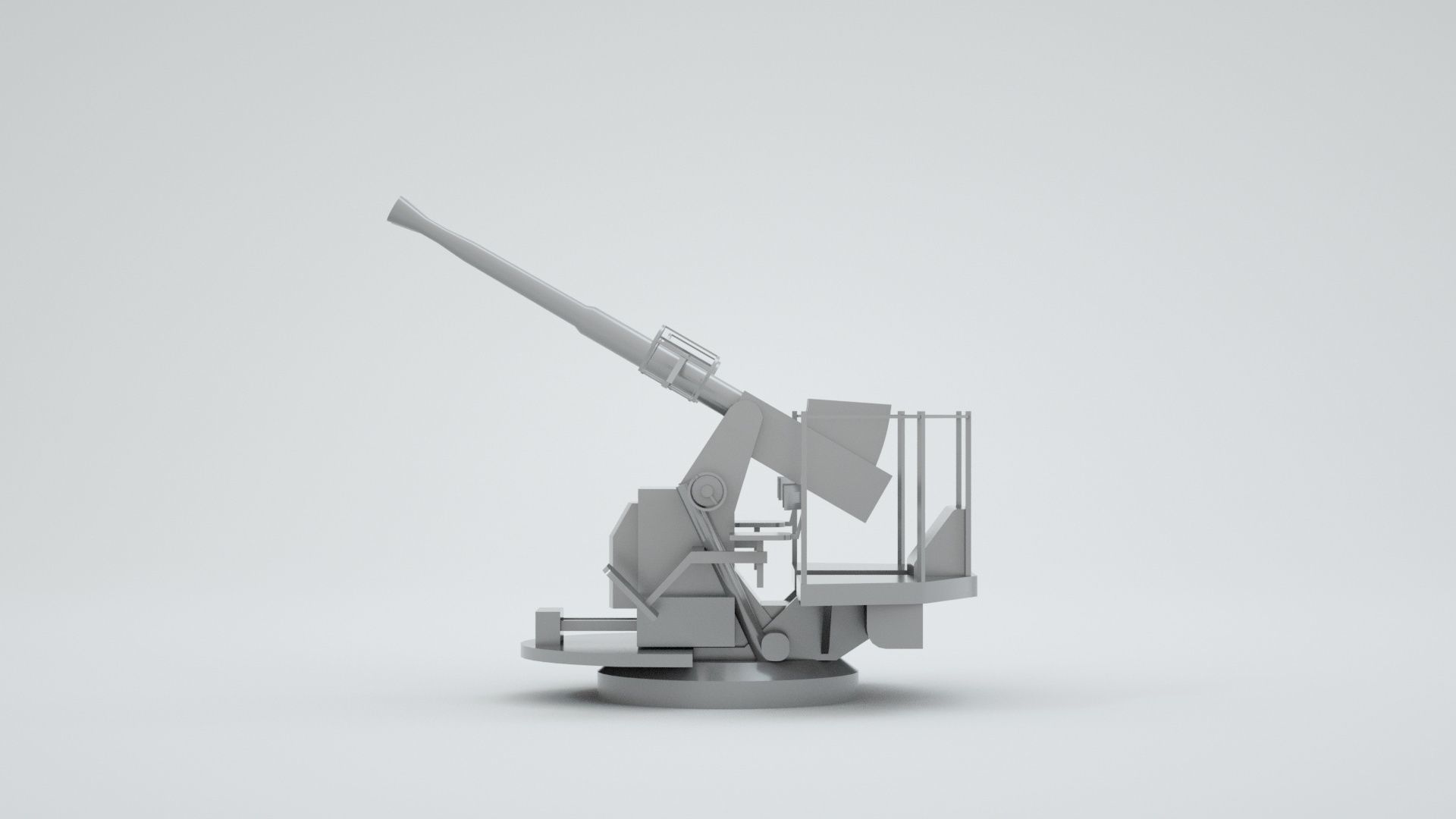 40mm Bofors Twin Anti-aircraft gun Mk1 3D model_2