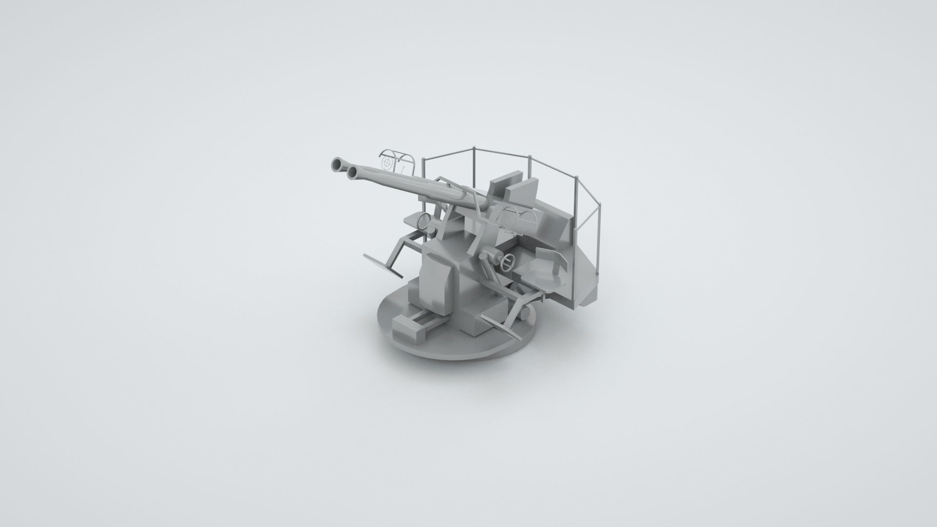 40mm Bofors Twin Anti-aircraft gun Mk1 3D model_1