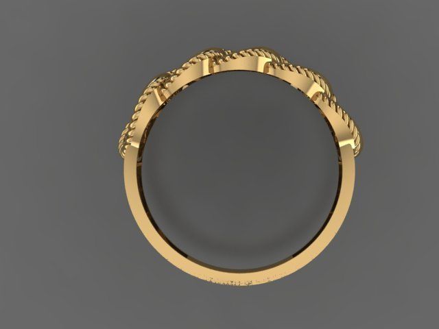 chain model woman ring 3D print model_5