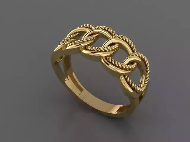 chain model woman ring 3D print model