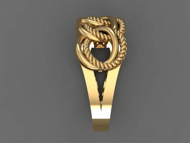 chain model woman ring 3D print model_4