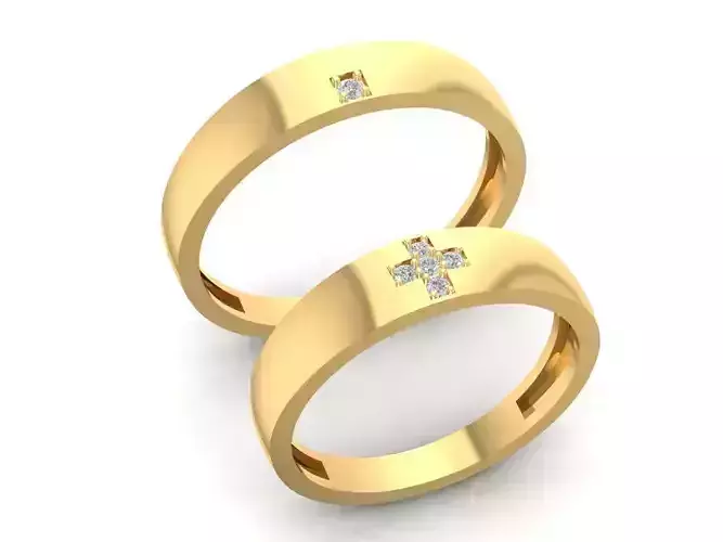 Minimalist Diamond Couple Rings for Men and Women 1509