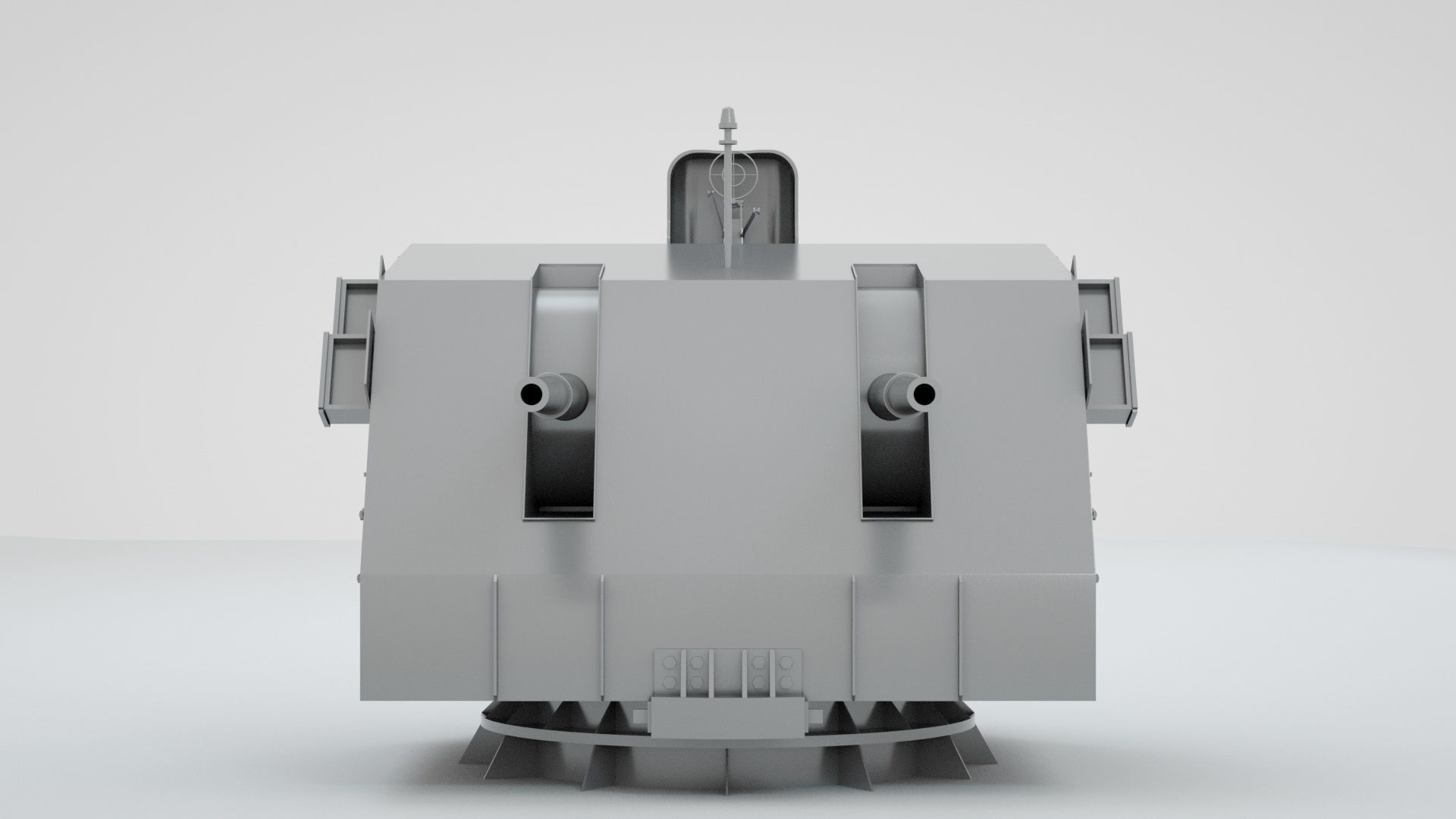 5 inch - 127mm Twin Naval Gun Mk12 Mk32 Mk38 3D model_3