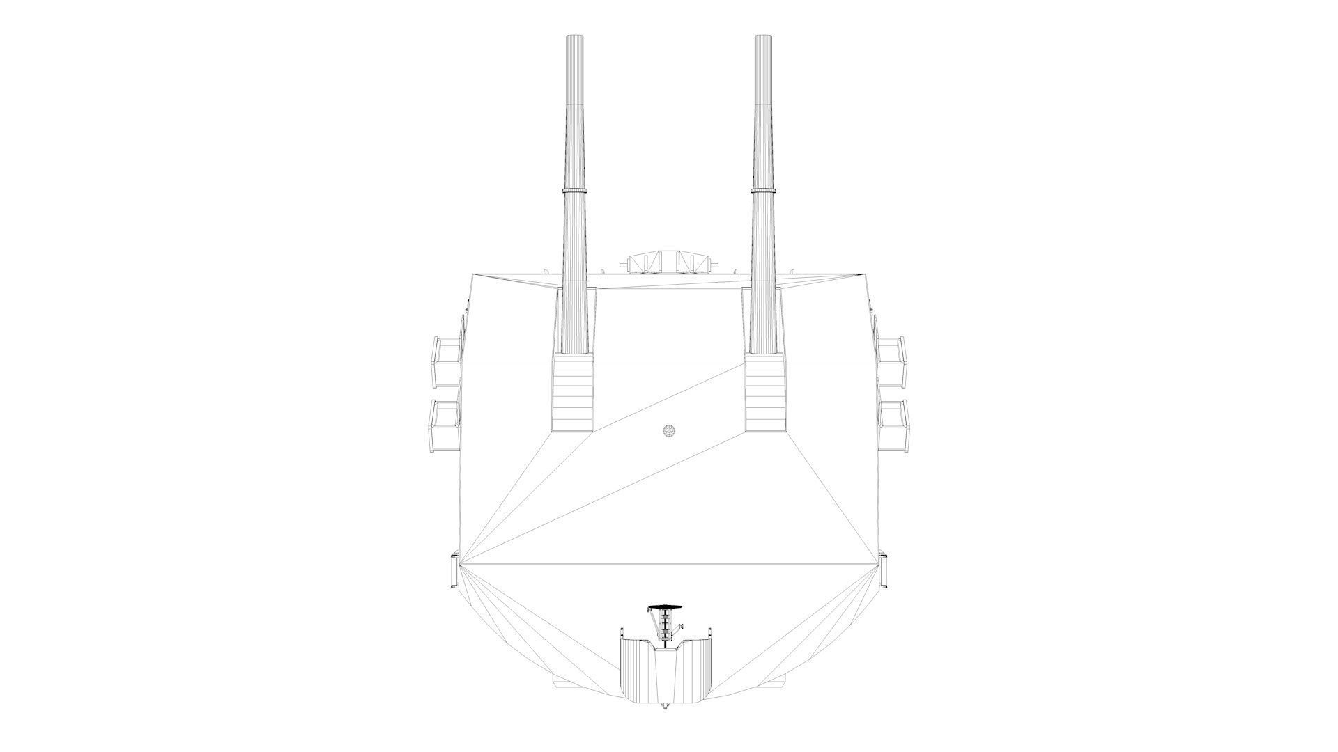 5 inch - 127mm Twin Naval Gun Mk12 Mk32 Mk38 3D model_9