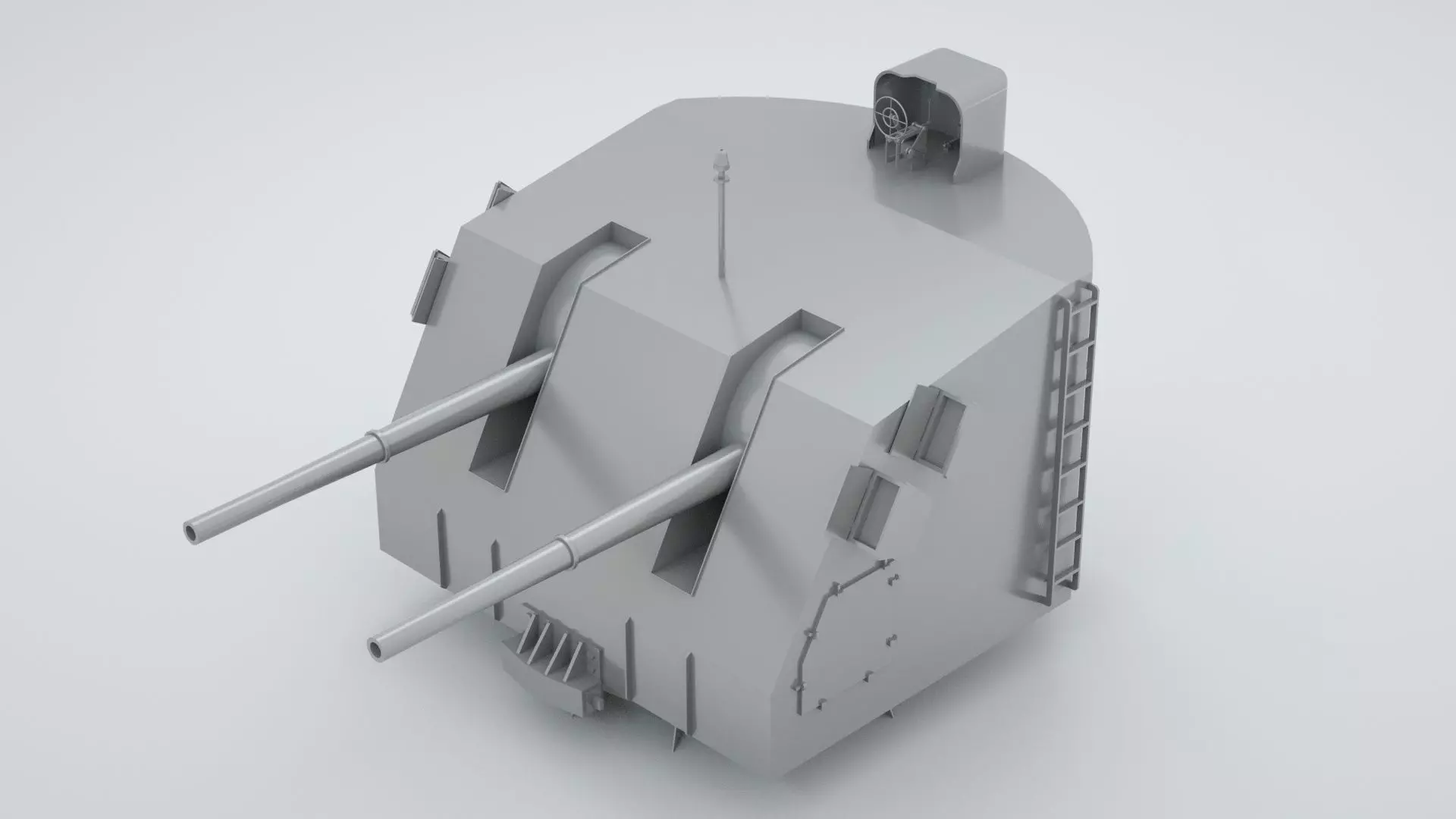 5 inch - 127mm Twin Naval Gun Mk12 Mk32 Mk38 3D model_0