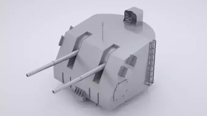 5 inch - 127mm Twin Naval Gun Mk12 Mk32 Mk38 3D model