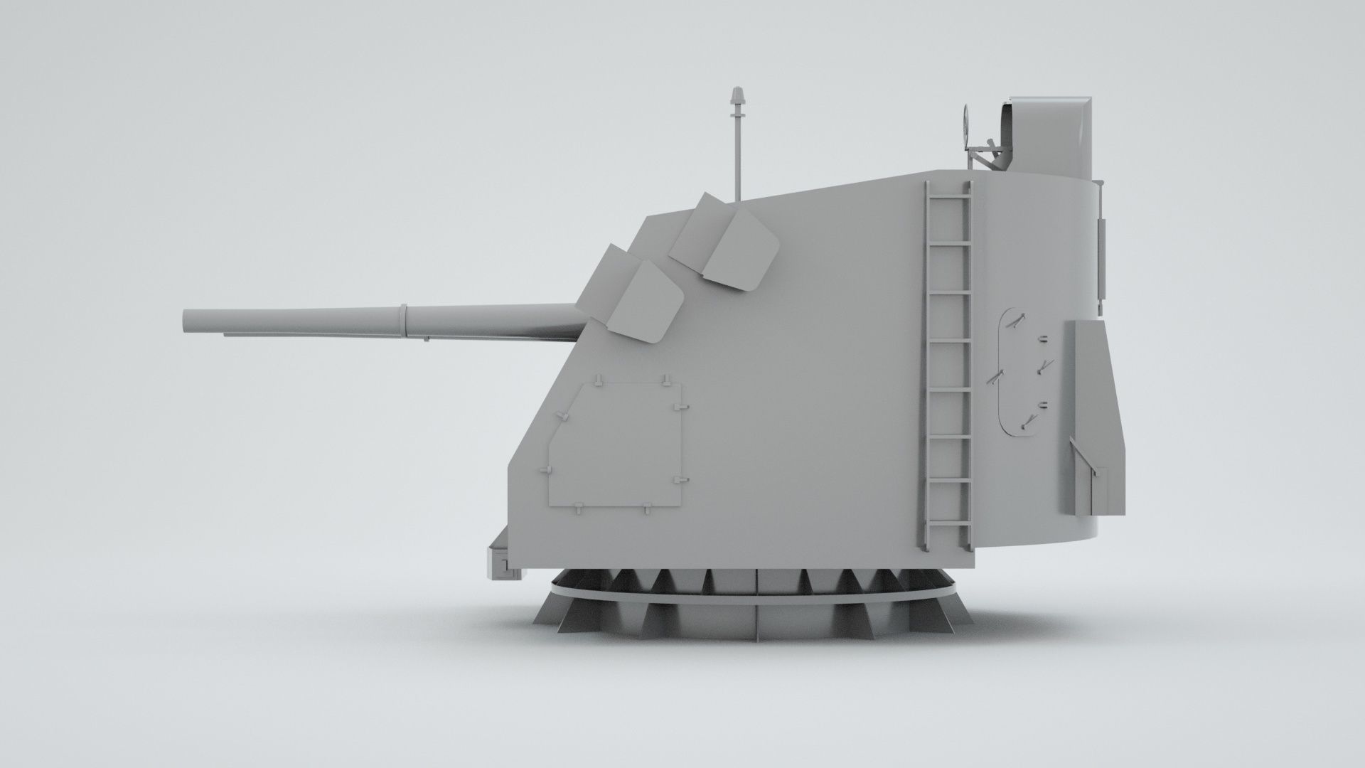 5 inch - 127mm Twin Naval Gun Mk12 Mk32 Mk38 3D model_1