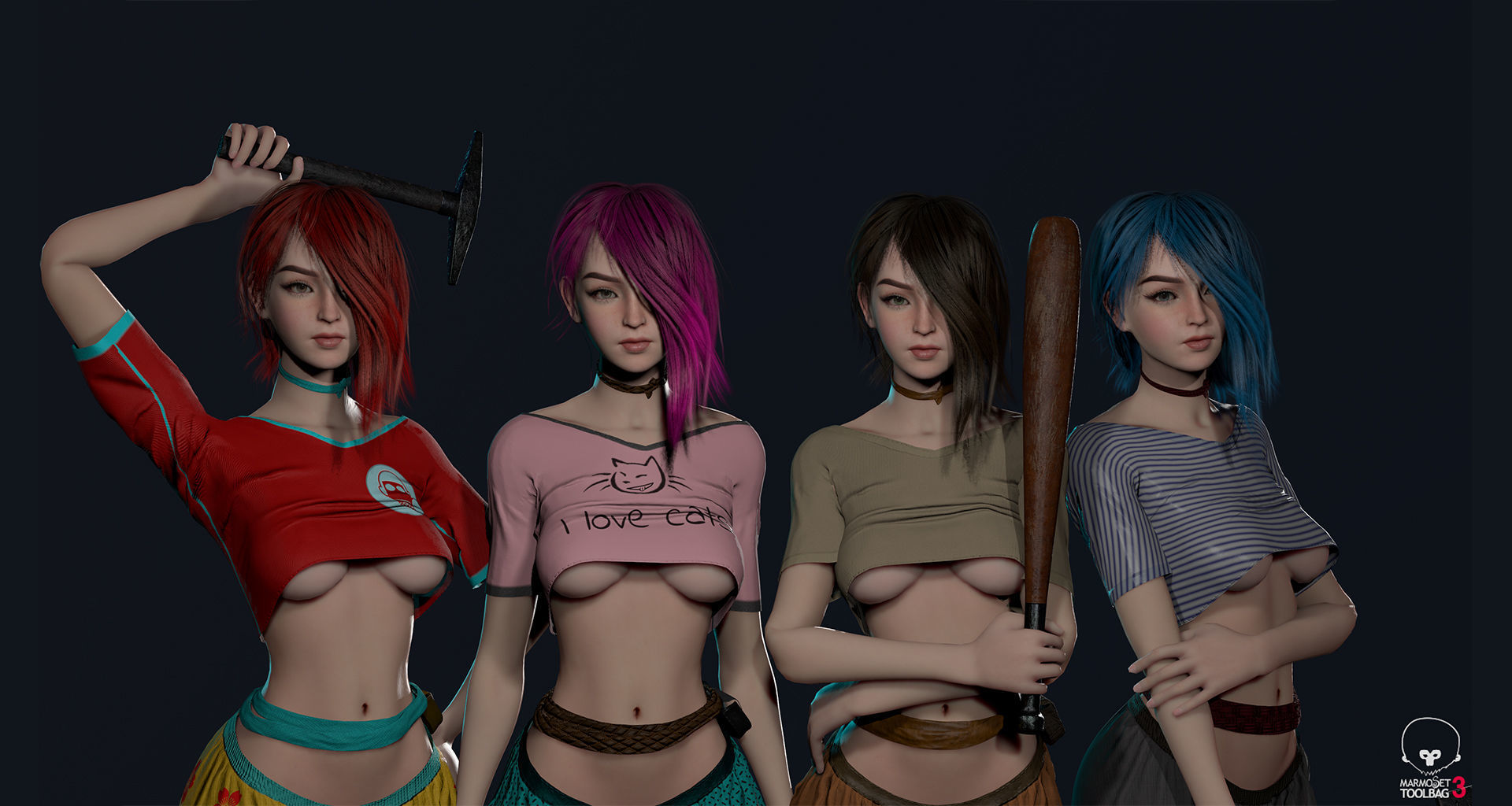 Survivor Girl 1 Game Ready Low-poly 3D model Low-poly 3D model_13