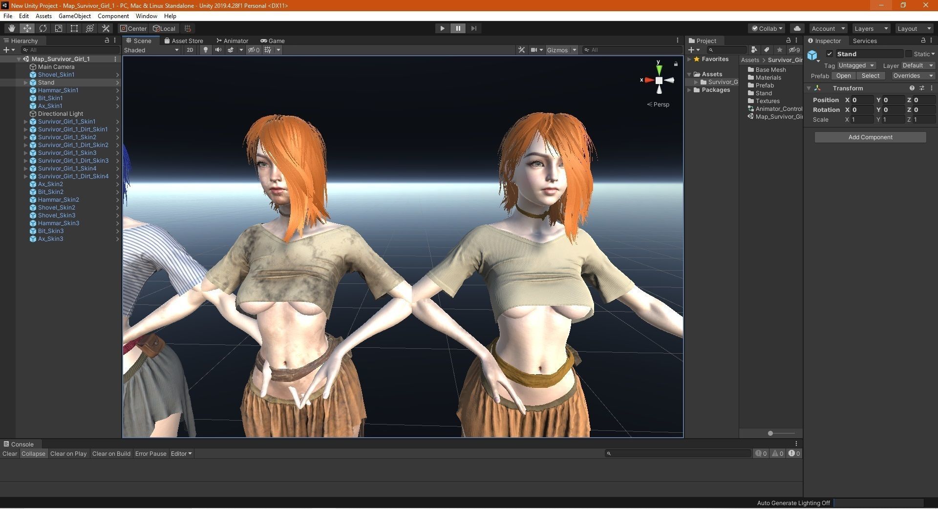 Survivor Girl 1 Game Ready Low-poly 3D model Low-poly 3D model_29