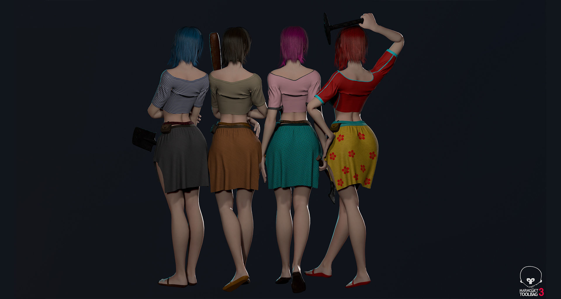 Survivor Girl 1 Game Ready Low-poly 3D model Low-poly 3D model_17