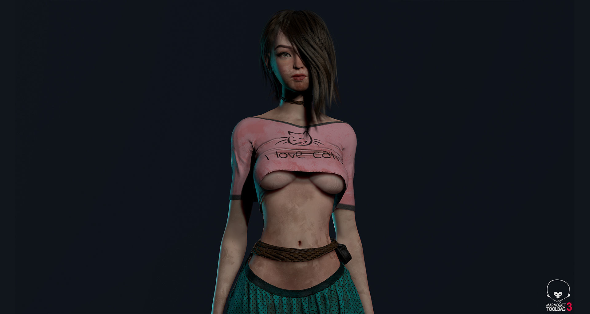 Survivor Girl 1 Game Ready Low-poly 3D model Low-poly 3D model_7