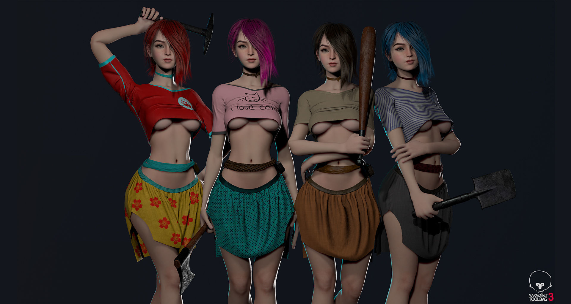 Survivor Girl 1 Game Ready Low-poly 3D model Low-poly 3D model_15