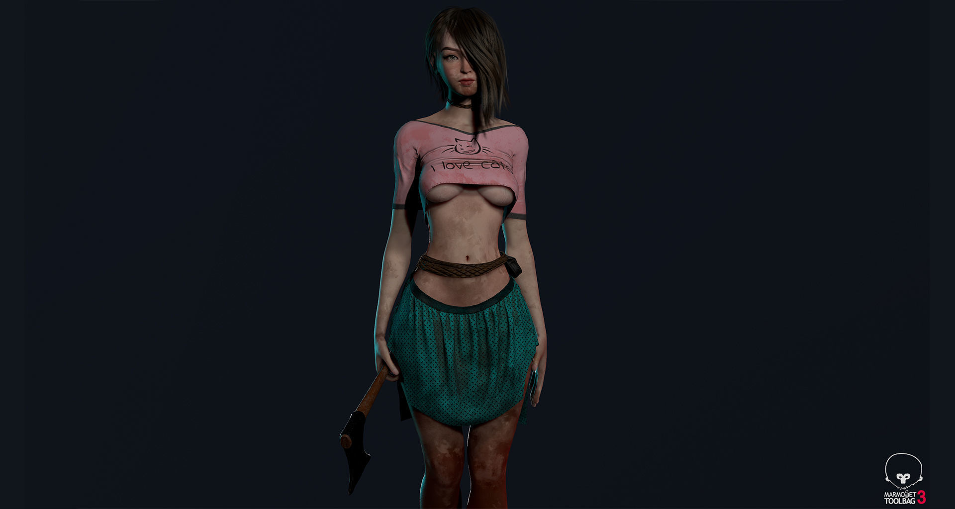 Survivor Girl 1 Game Ready Low-poly 3D model Low-poly 3D model_11