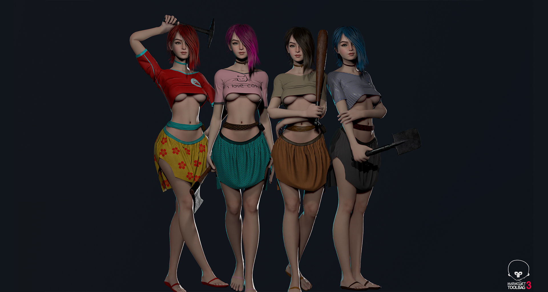 Survivor Girl 1 Game Ready Low-poly 3D model Low-poly 3D model_14