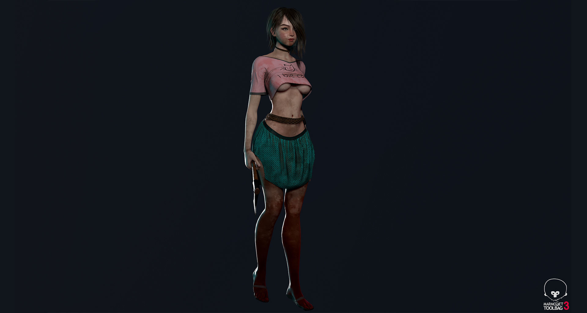 Survivor Girl 1 Game Ready Low-poly 3D model Low-poly 3D model_12