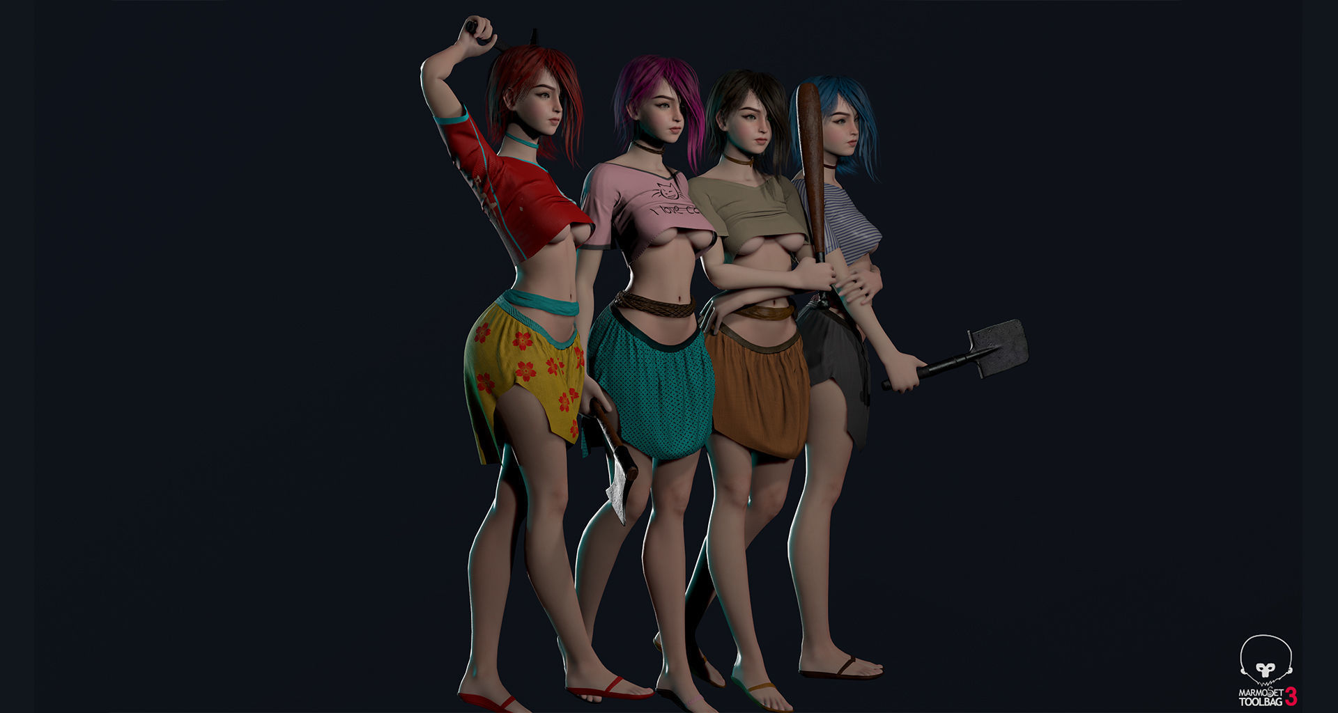 Survivor Girl 1 Game Ready Low-poly 3D model Low-poly 3D model_16
