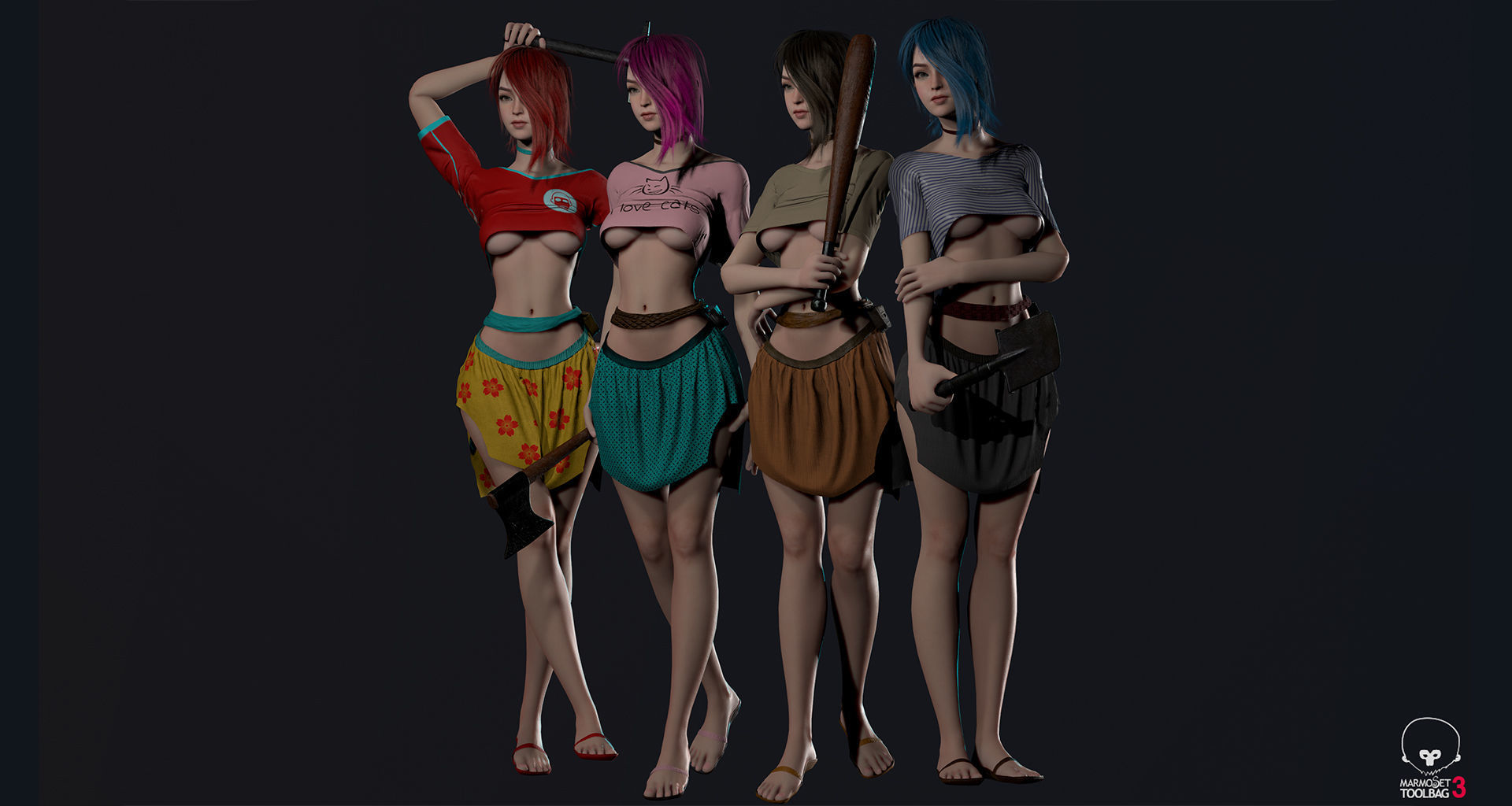 Survivor Girl 1 Game Ready Low-poly 3D model Low-poly 3D model_18