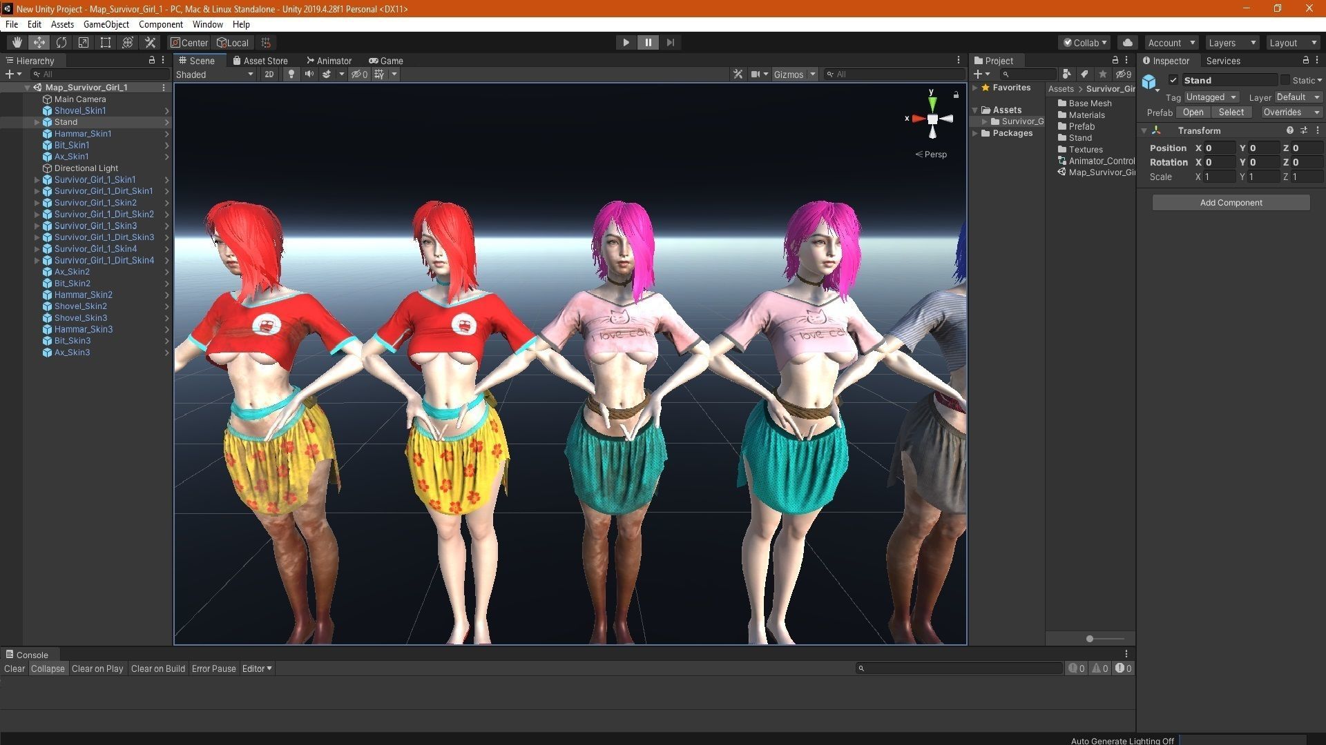 Survivor Girl 1 Game Ready Low-poly 3D model Low-poly 3D model_32