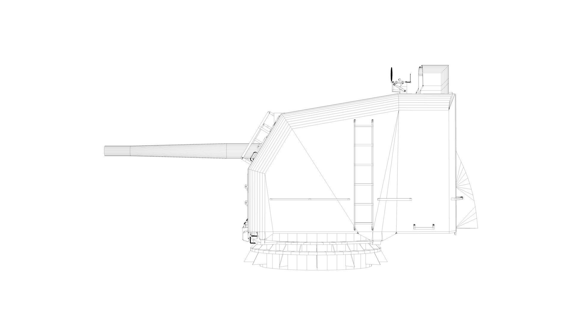 5 inch - 127mm Single Naval Gun Mk30 3D model_5