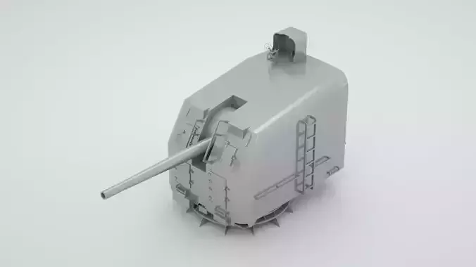 5 inch - 127mm Single Naval Gun Mk30 3D model