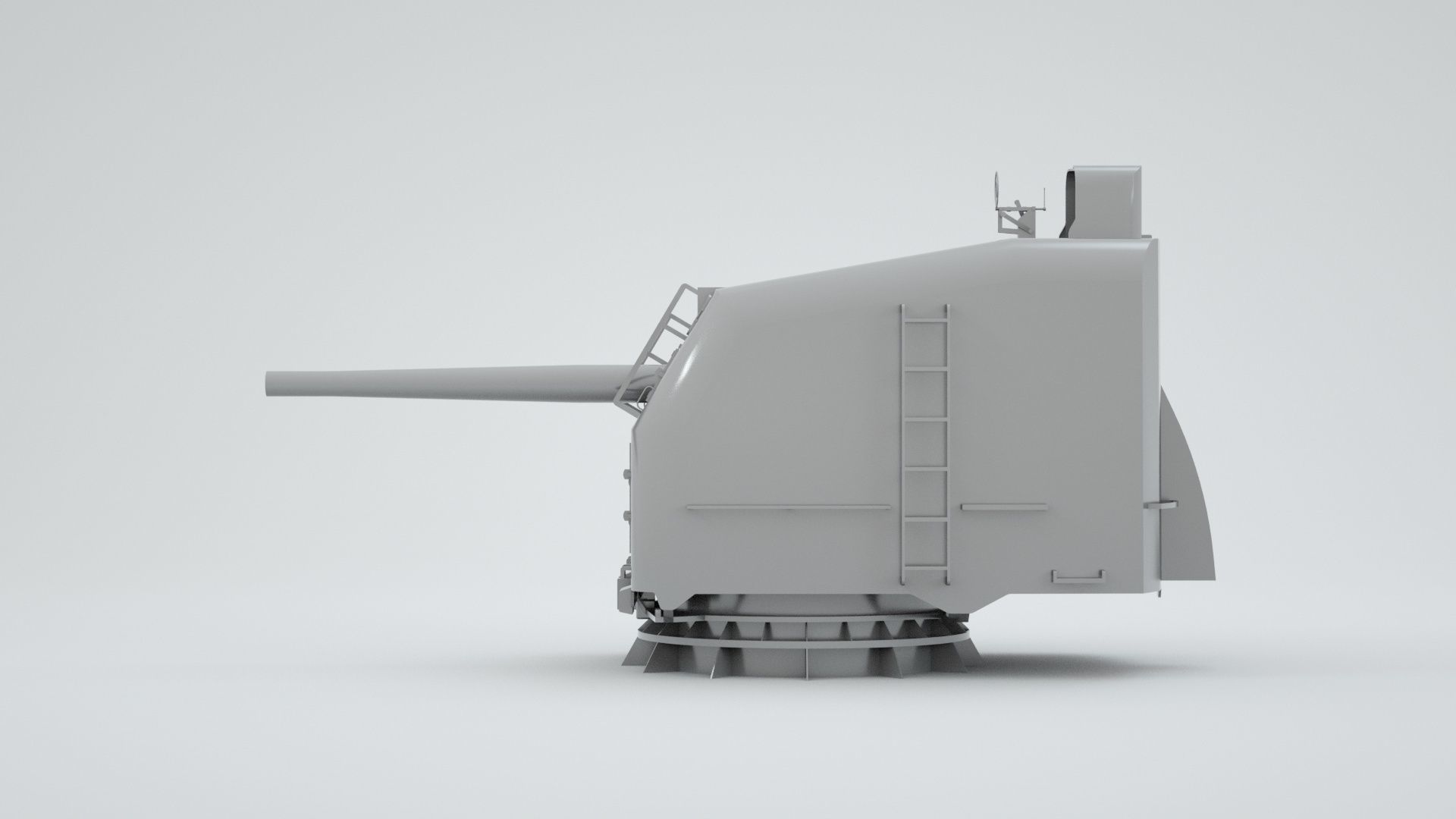 5 inch - 127mm Single Naval Gun Mk30 3D model_1