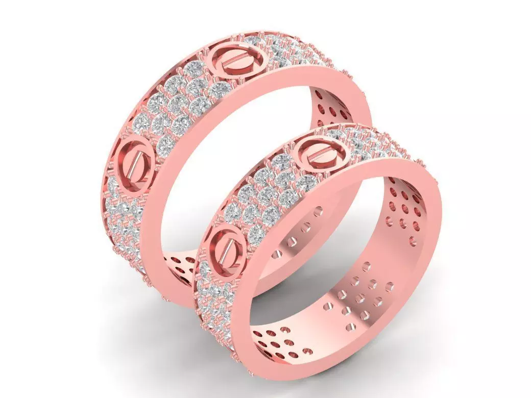 Luxury Screw Style Diamond Ring 3D Model 1512 3D print model