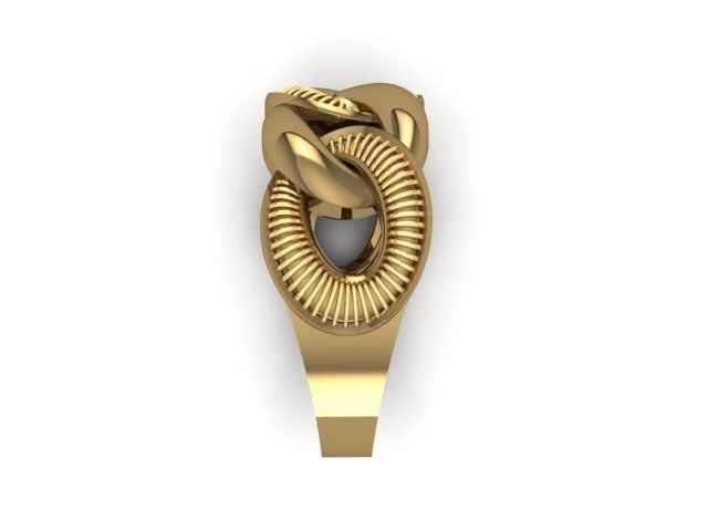 cuban chain woman ring 3D print model_5