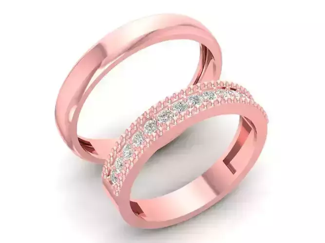 Elegant Couple Diamond Rings   1514