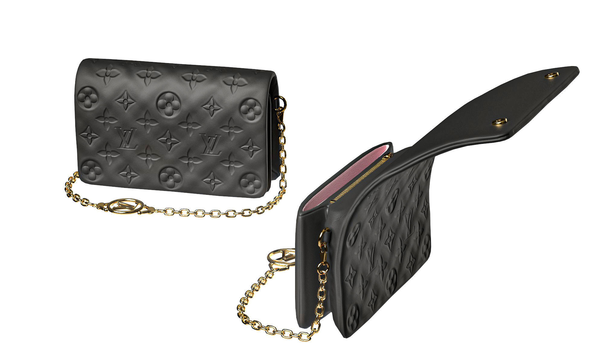 Louis Vuitton Pochetter Coussin Low-poly 3D model_1