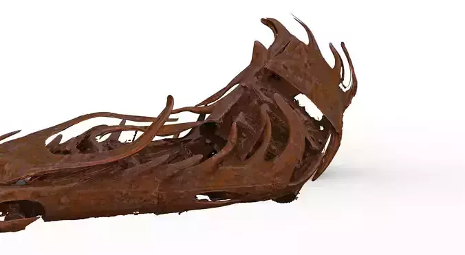 Car demolished and melted 3D model