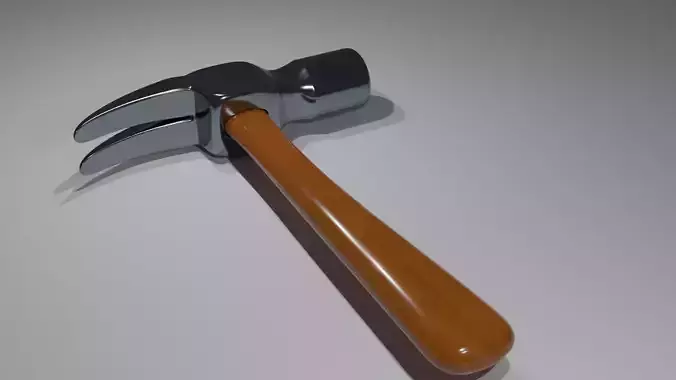 Hammer with wooden handle 3D model