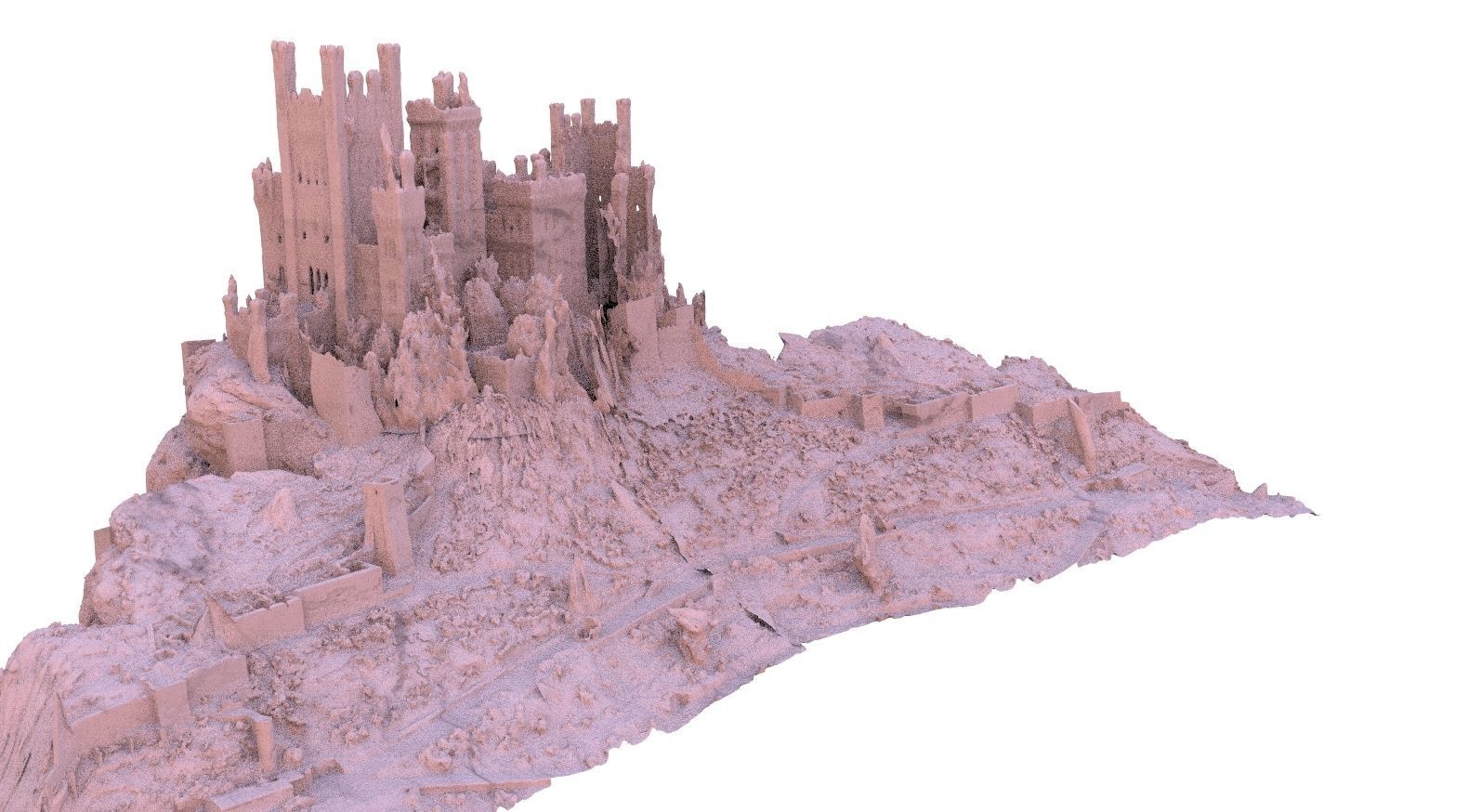 Old country Manor on hill 3D model_2