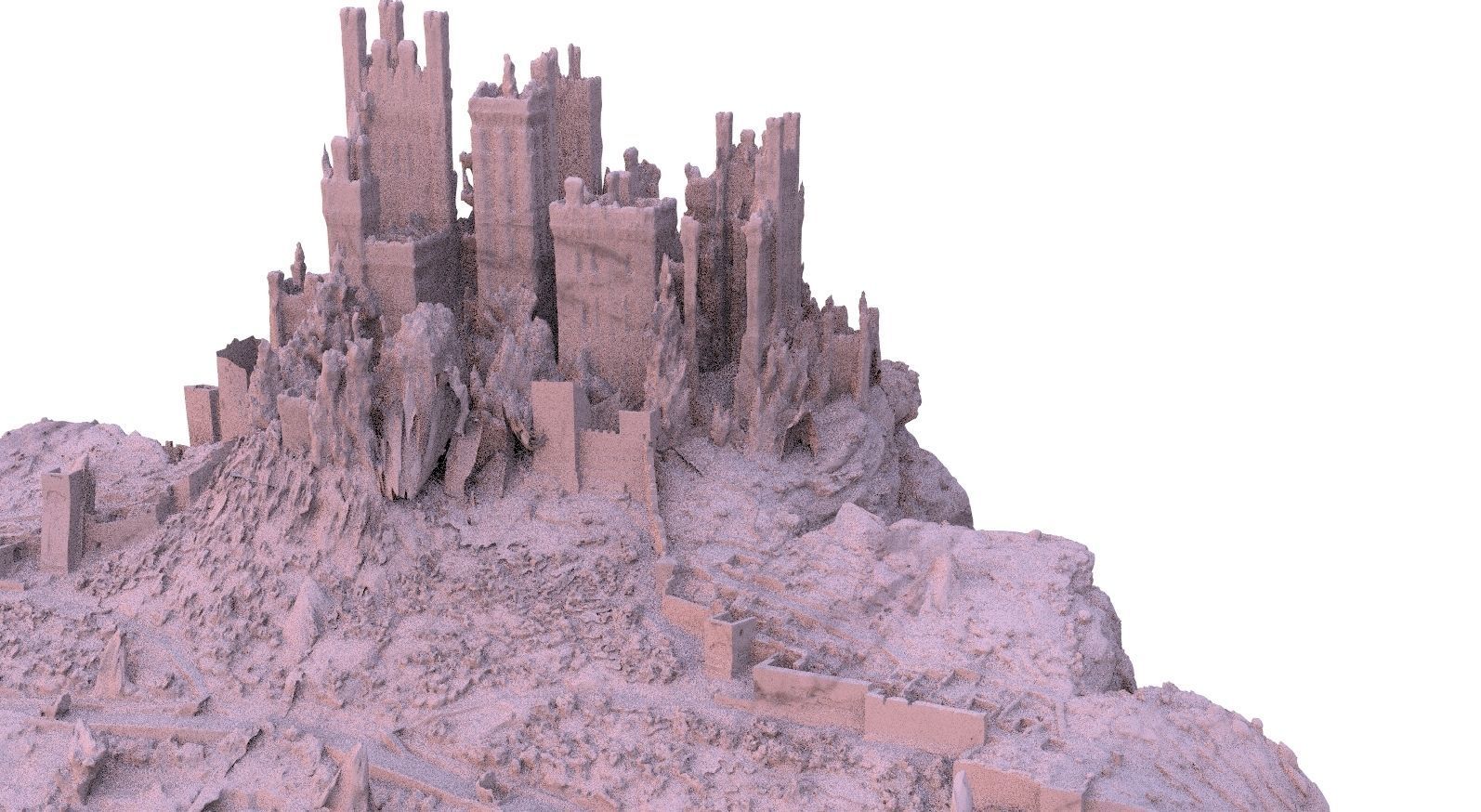 Old country Manor on hill 3D model_1