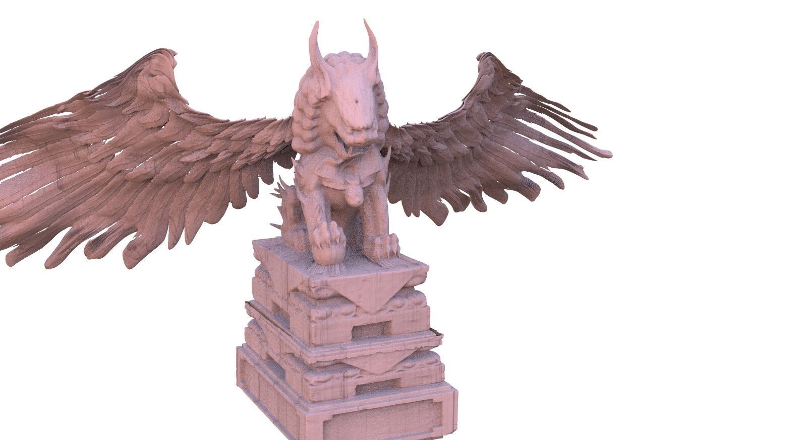 Japanese Chinese statue 3D model_1