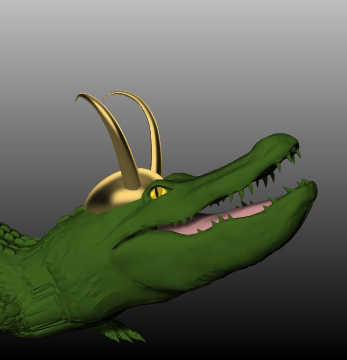 Alligator Loki Headpiece Crown Loki Series 3D print model_5