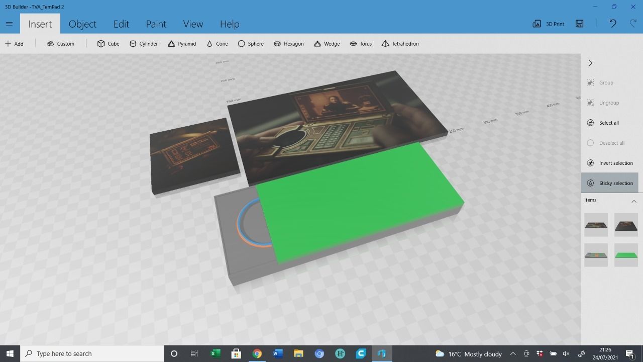 marvel Loki TVA accessories tem pad reset charge and baton 3D print model_8