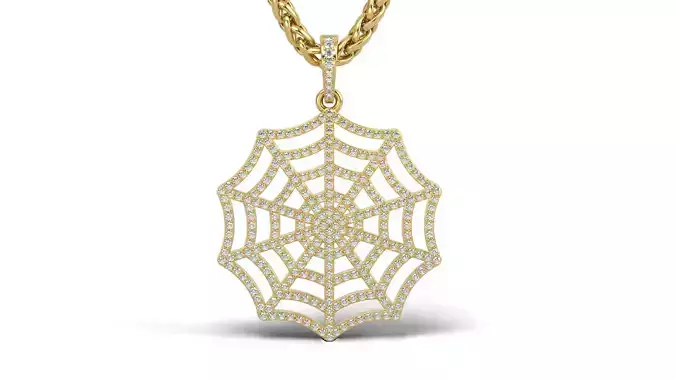 Web spider pendant stone and solid