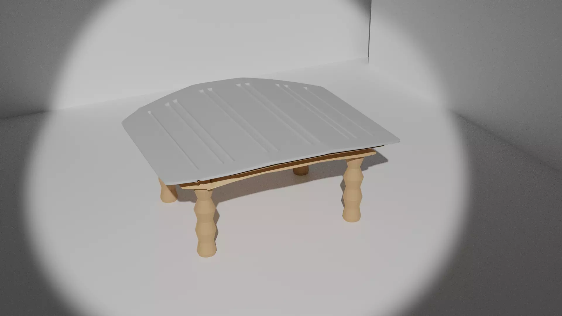 Table wooden with light shining Free 3D model