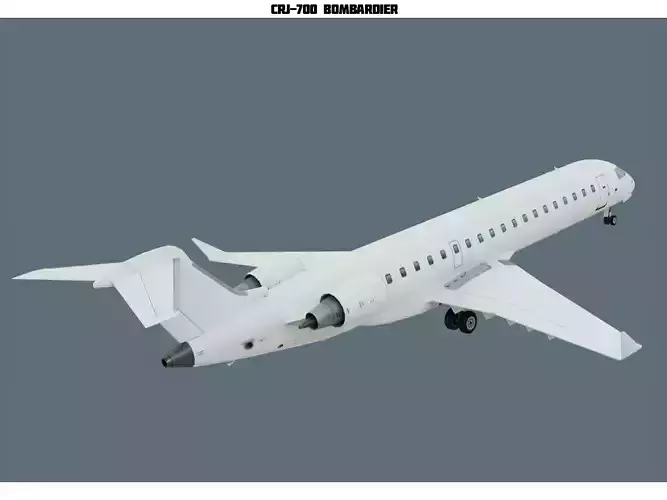 CRJ700 White Low-poly 3D model
