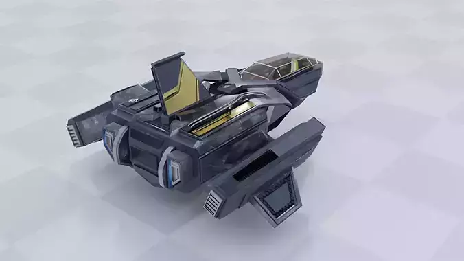 Light Spaceship Free low-poly 3D model