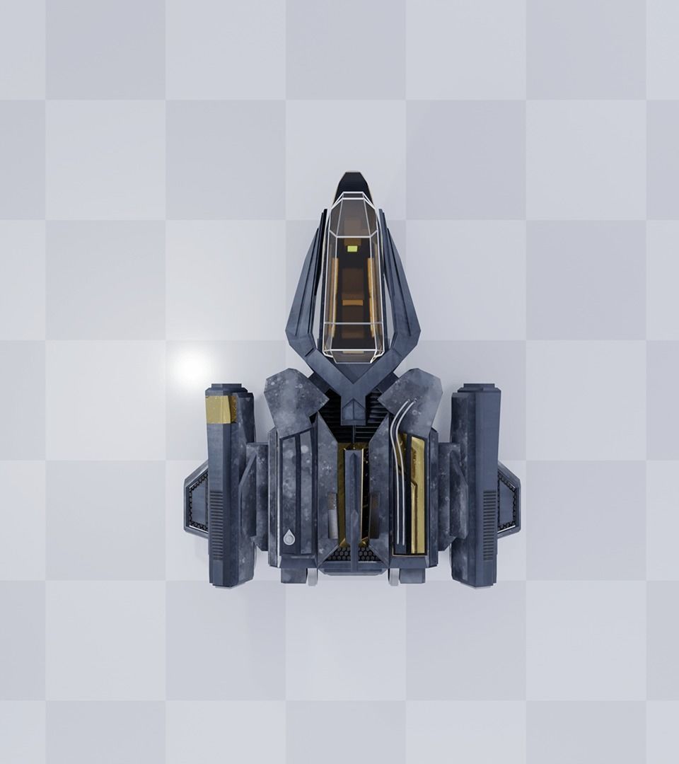 Light Spaceship Free low-poly 3D model_2