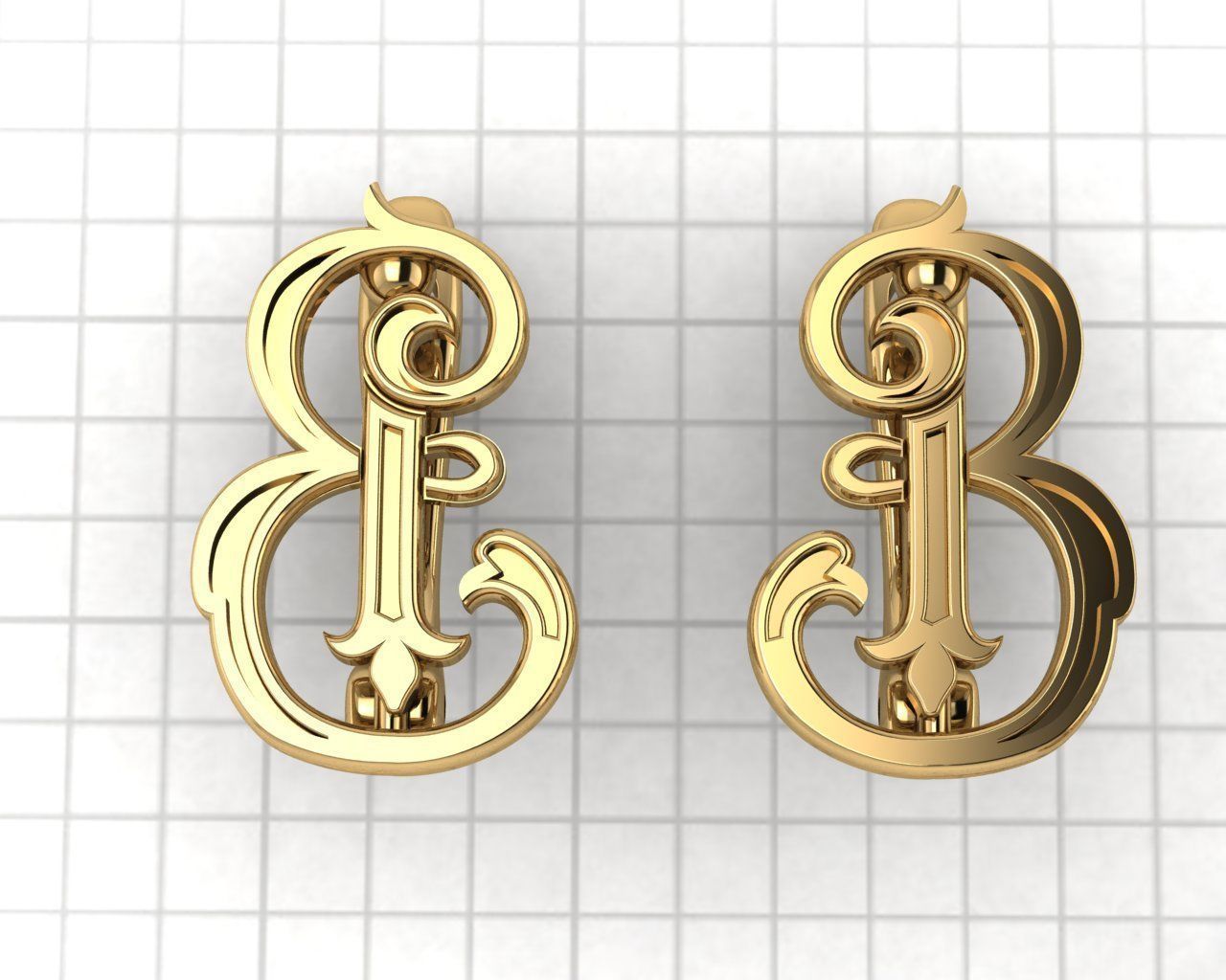 the letter B 3D print model_4
