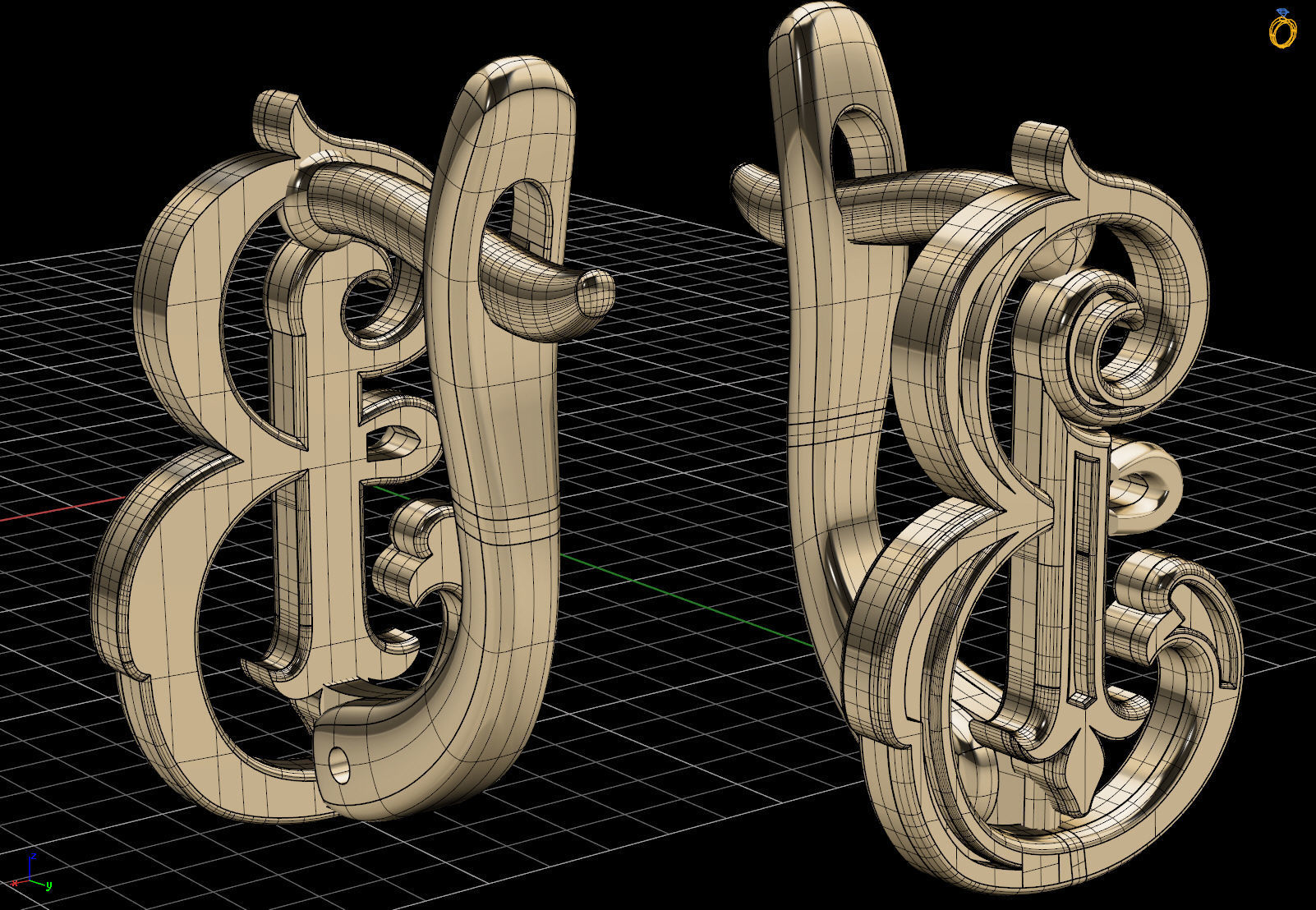 the letter B 3D print model_7